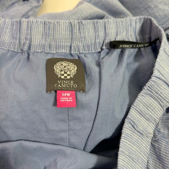 Vince Camuto Women's Off the Shoulder Eyelet Shift Dress Embroidered Hem SZ 14W - Picture 6 of 15